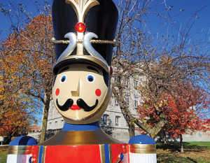 On guard around the courthouse