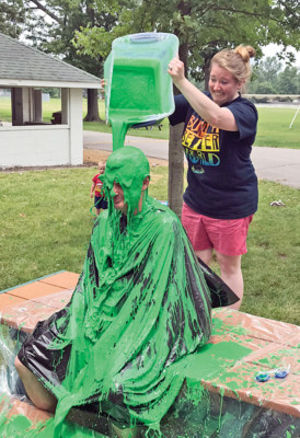 Showered in slime