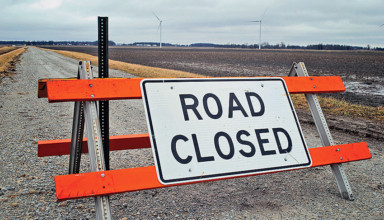 Washington Twp. Road 115 closed due to turbine construction damage