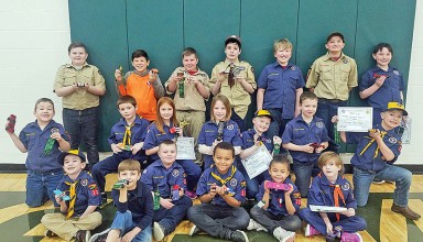 Pinewood derby participants from Ridgemont Cub Scout Pack 131