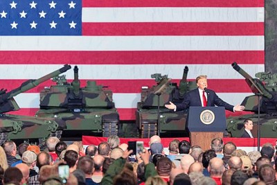 President Donald Trump at Army Tank Plant in Lima on Wednesday