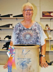 A sauerkraut crock entered by Cinda Shea of Kenton was named a top entry in the 2018 antique contest at the Hardin County Fair. 