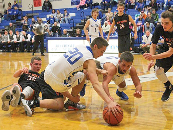 Fighting for a loose ball