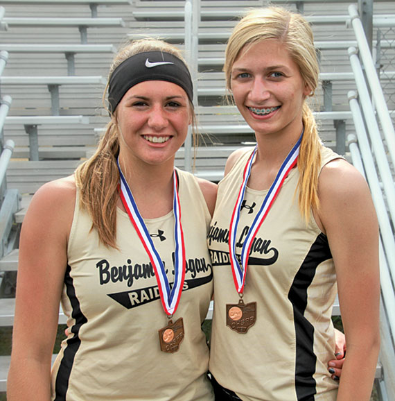 Showing off their medals