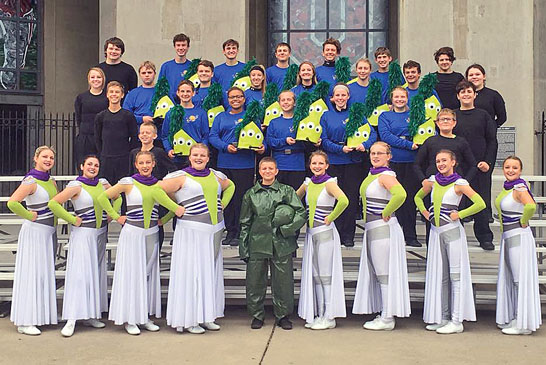 The Ada High School Marching Band and Color Guard