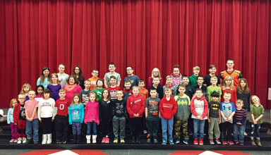 Monthly leadership award recipients at Kenton Elementary School