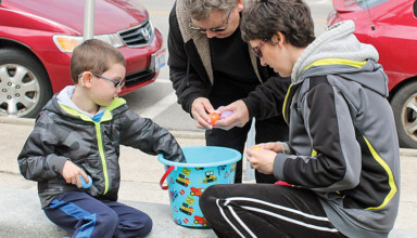 Hoping for a prize inside eggs at annual hunt