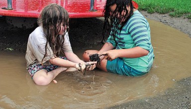 Having fun in the mud