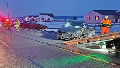 Three-vehicle accident