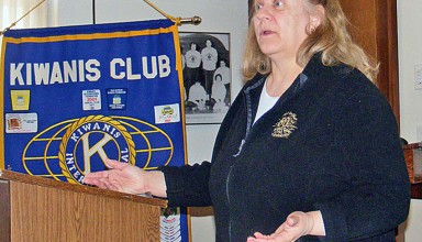 Karen Kier speaks to Ada Kiwanis Club