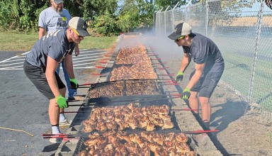 On Friday, September 27, 2019, the Hardin Northern FFA chapter held its annual homecoming barbecue. The chapter sold a total of 1175 meals proudly surpassing their goal of 1000 meals sold. The senior ag class was in charge of the barbecue and appointed committees to handle all areas of the fundrai